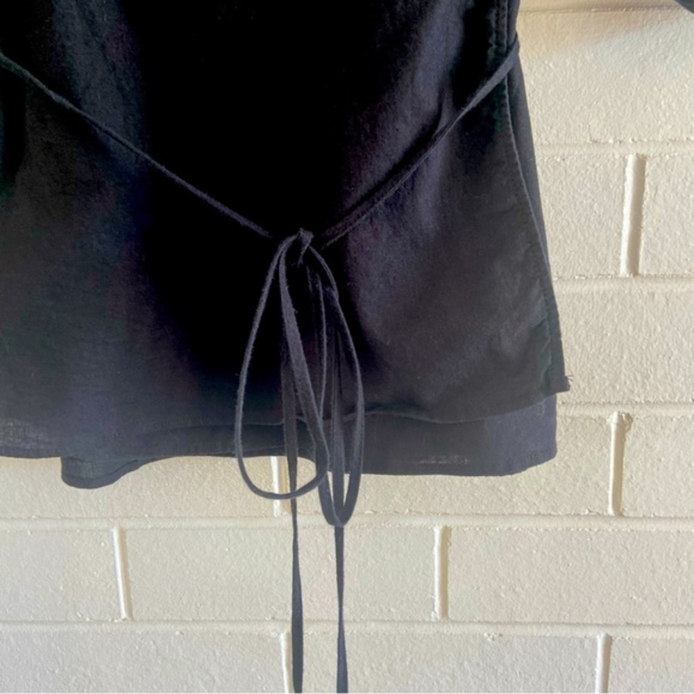 Refinity for City Chic black linen wrap top with balloon sleeves and tie Size 20 - Picture 8 of 16